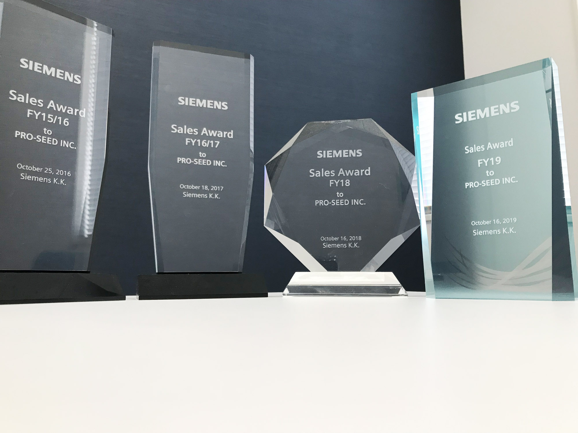 SIEMENS Sales Award ４年連続受賞！！